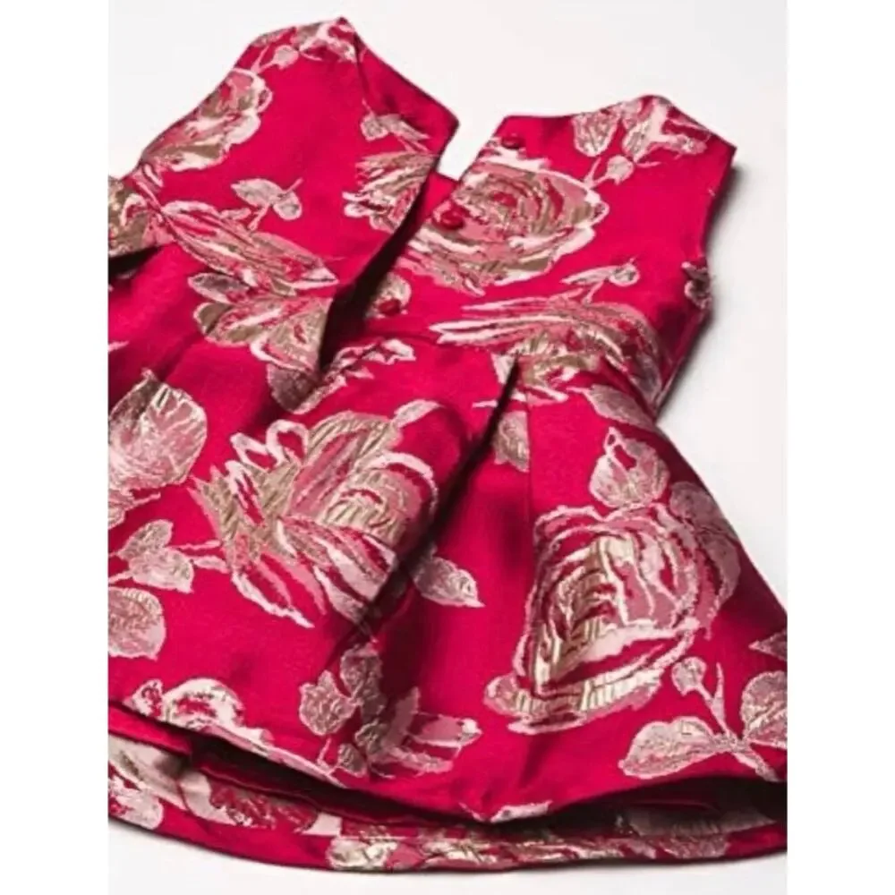 Children’s Place Girls Size 4t Mommy And Me Metallic Rose Jacquard Dress
